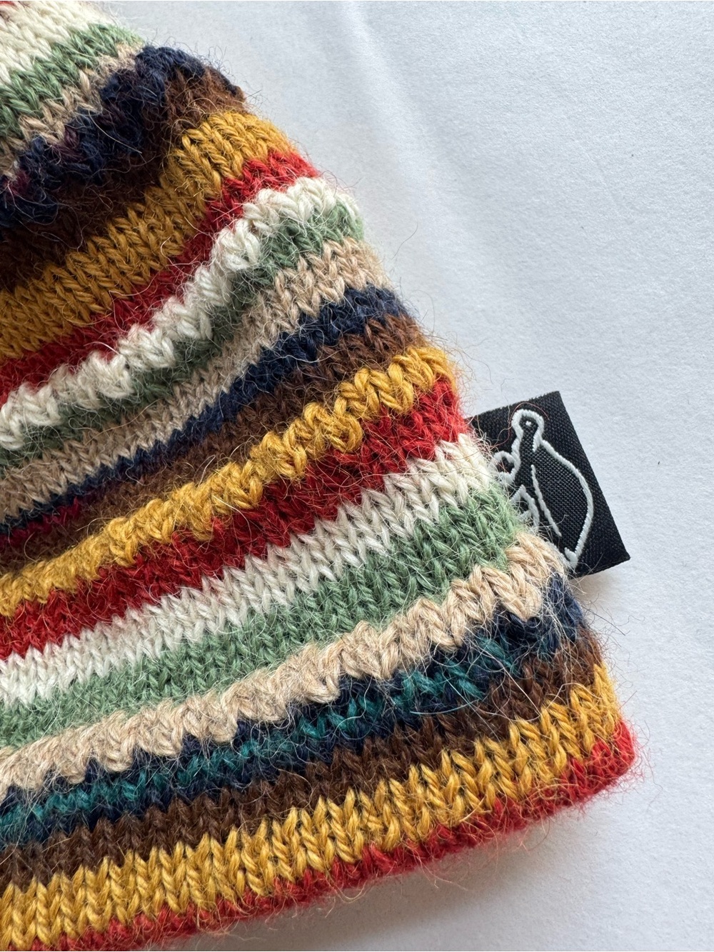 Turtle Fur 100% Alpaca Colorful Stripe Knit Beanie Outdoor Fall Winter - Picture 5 of 8
